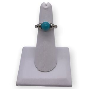NWT Wool + Pepper Co. Turquoise + Silver Beaded Stackable Ring